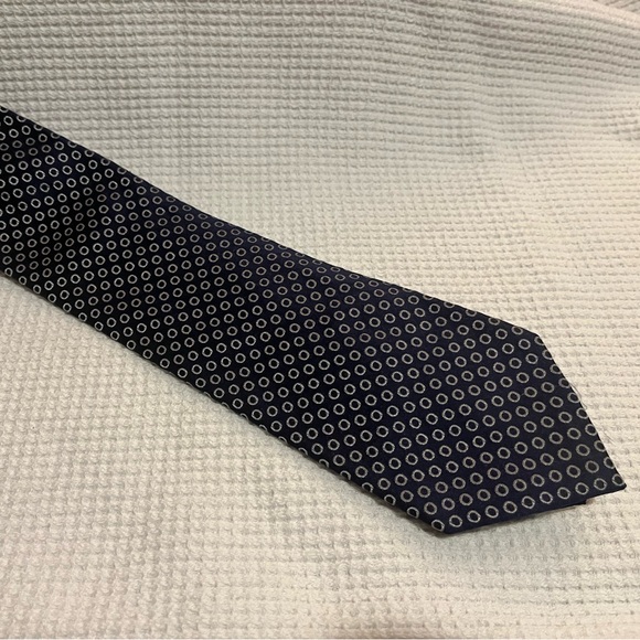 Express Tie - Navy Blue with Silver Circles - EUC - Picture 7 of 8